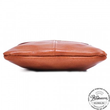 Кожаная сумка "Аллен макси" (рыжая гладкая кожа)